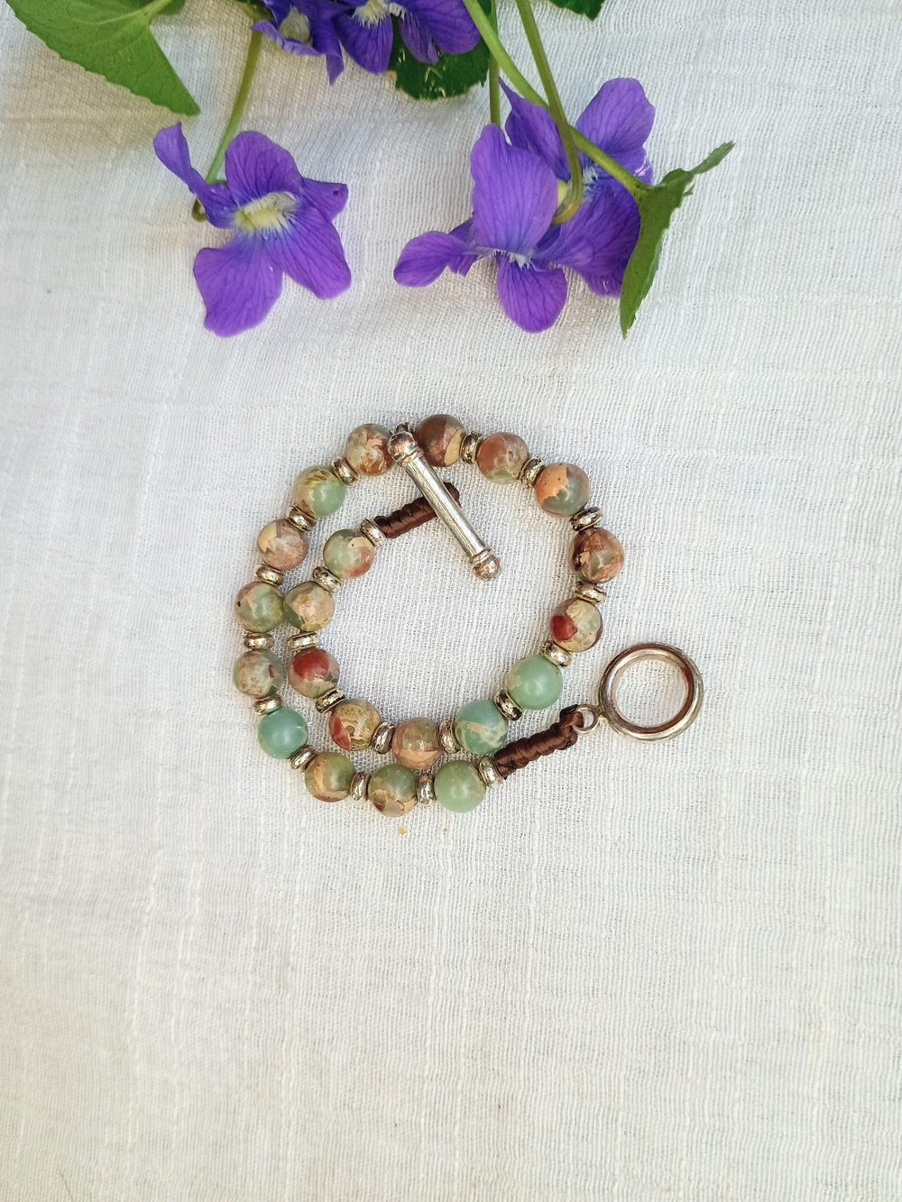 ⚱️MEMENTO MORI ⚱️ Jasper and Braided Hair Mourning Bracelet, Victorian Revival